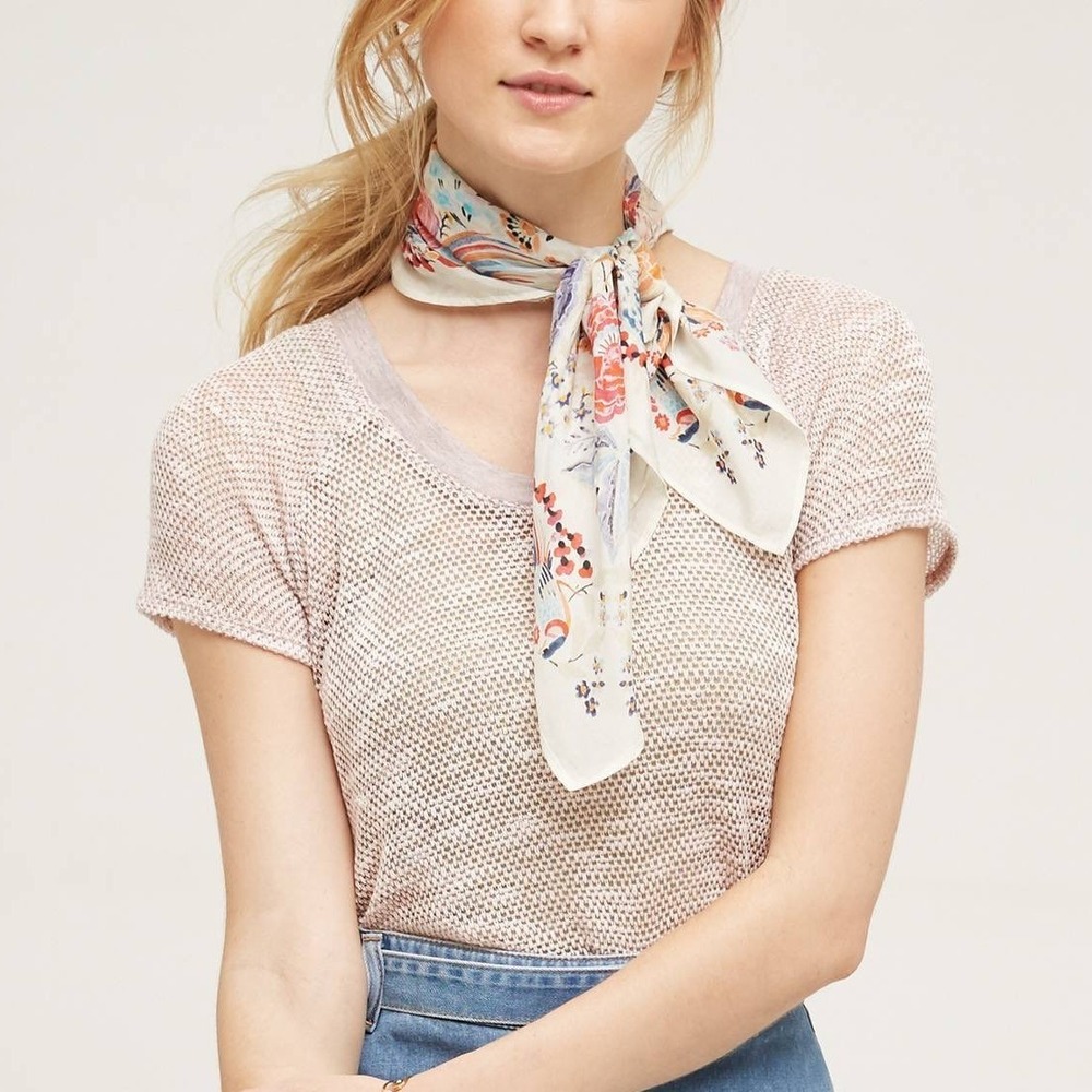 Eri +'Ali Anthropologie Maida Mesh Tee Women's Small Pale Pink Boho Hippie Y2K
